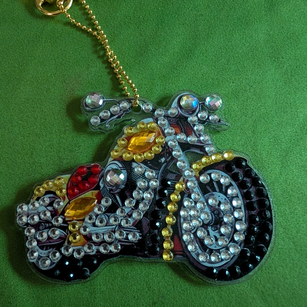 5 For $10 Double Sided Crystal Motorcycle Keychain